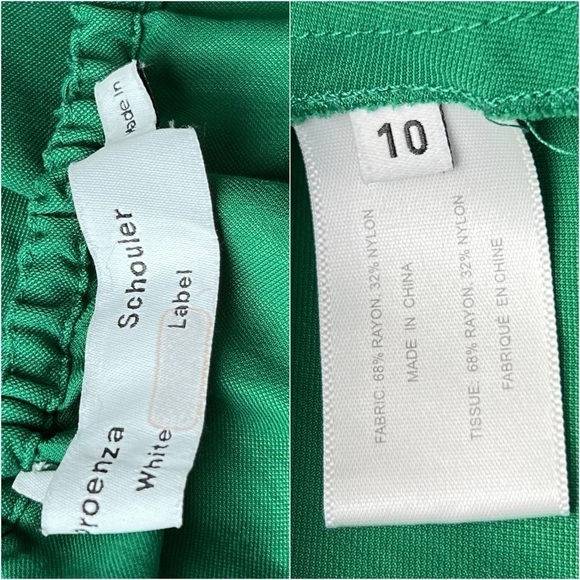 PROENZA SCHOULER Emerald Crepe Ruched Smocked Tie Front Sleeveless Midi Dress 10 - Picture 15 of 16